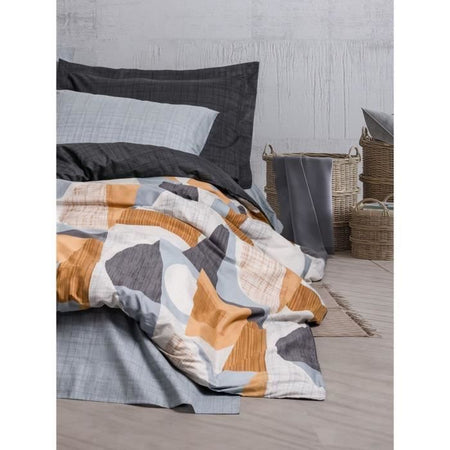 Completo letto - 1 copripiumino 220 x 240 cm + 2 federe 60 x 60 cm - 100% cotone - Grigio