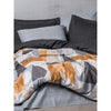 Completo letto - 1 copripiumino 220 x 240 cm + 2 federe 60 x 60 cm - 100% cotone - Grigio