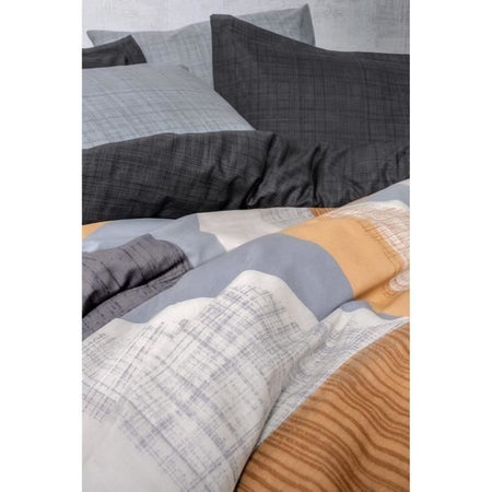 Completo letto - 1 copripiumino 220 x 240 cm + 2 federe 60 x 60 cm - 100% cotone - Grigio