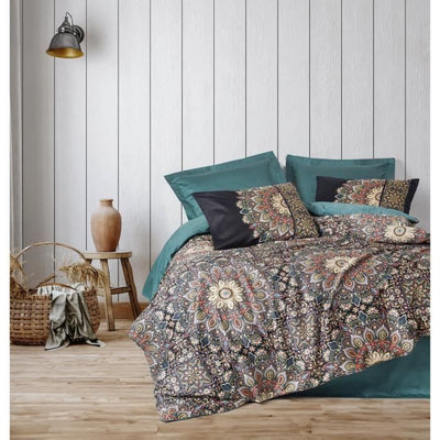 Completo letto - 1 copripiumino 220 x 240 cm + 2 federe 60 x 60 cm - 100% raso di cotone - Essence