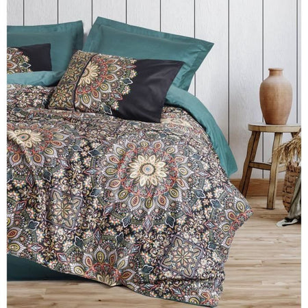 Completo letto - 1 copripiumino 220 x 240 cm + 2 federe 60 x 60 cm - 100% raso di cotone - Essence