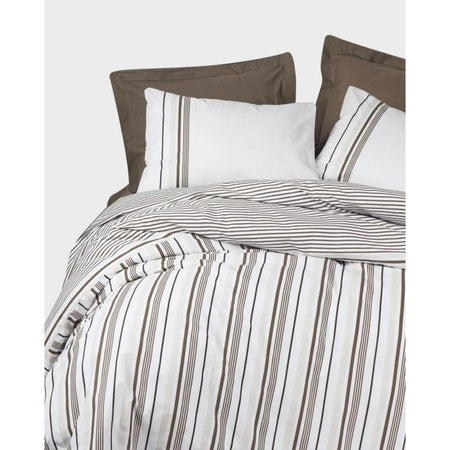 Completo letto - 1 copripiumino 220 x 240 cm + 2 federe 60 x 60 cm - 100% cotone - Marrone