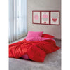 Completo letto - 1 copripiumino 220 x 240 cm + 2 federe 60 x 60 cm - 100% cotone - Rosso