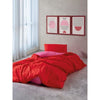 Completo letto - 1 copripiumino 220 x 240 cm + 2 federe 60 x 60 cm - 100% cotone - Rosso