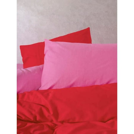 Completo letto - 1 copripiumino 220 x 240 cm + 2 federe 60 x 60 cm - 100% cotone - Rosso