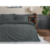 Completo letto - 1 copripiumino 220 x 240 cm + 2 federe 60 x 60 cm - 100% raso di cotone - Antracite