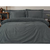 Completo letto - 1 copripiumino 220 x 240 cm + 2 federe 60 x 60 cm - 100% raso di cotone - Antracite