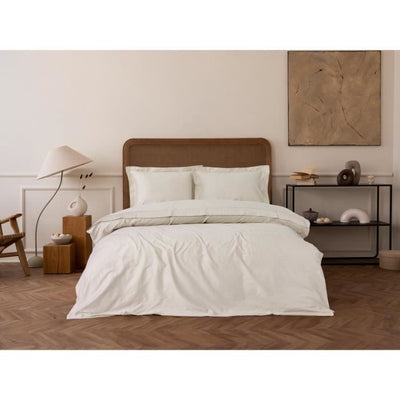 Completo letto - 1 copripiumino 220 x 240 cm + 2 federe 60 x 60 cm - 100% raso di cotone - Beige