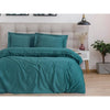 Completo letto - 1 copripiumino 220 x 240 cm + 2 federe 60 x 60 cm - 100% raso di cotone - Blu
