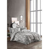 Completo letto - 1 copripiumino 220 x 240 cm + 2 federe 60 x 60 cm - 65% cotone, 35% poliestere - Grigio