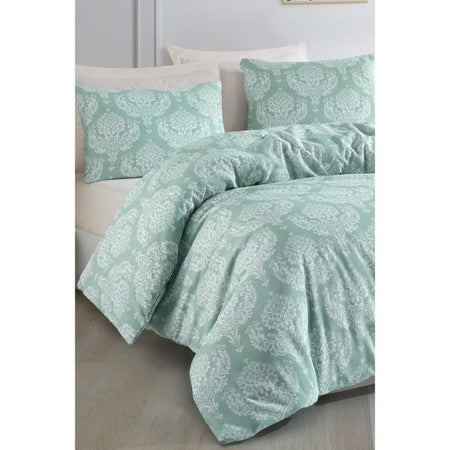 Completo letto - 1 copripiumino 220 x 240 cm + 2 federe 60 x 60 cm - 65% cotone, 35% poliestere - Verde