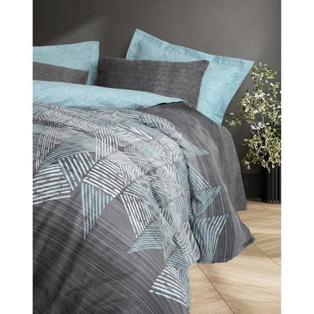 Completo letto - 1 copripiumino 220 x 240 cm + 2 federe 60 x 60 cm - 100% cotone - Antracite
