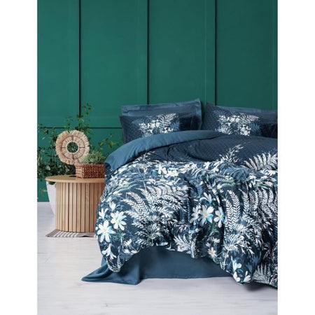 Completo letto - 1 copripiumino 220 x 240 cm + 2 federe 60 x 60 cm - 100% raso di cotone - Verde