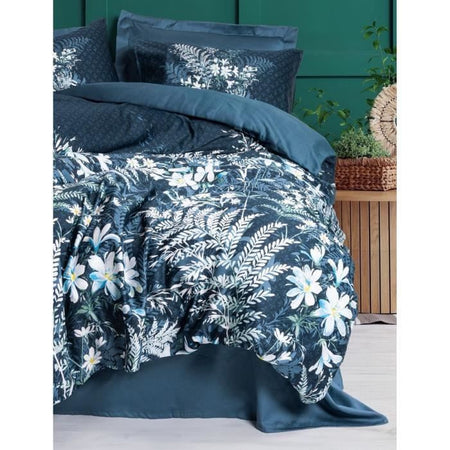 Completo letto - 1 copripiumino 220 x 240 cm + 2 federe 60 x 60 cm - 100% raso di cotone - Verde