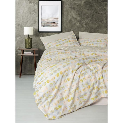 Completo letto - 1 copripiumino 220 x 240 cm + 2 federe 60 x 60 cm - 100% cotone - Beige