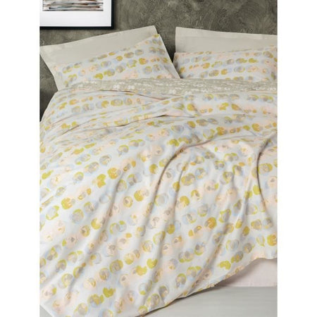 Completo letto - 1 copripiumino 220 x 240 cm + 2 federe 60 x 60 cm - 100% cotone - Beige