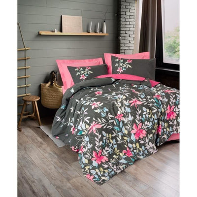 Set letto - 1 copripiumino 220 x 240 cm + 2 federe 60 x 60 cm - 100% cotone - Rosa
