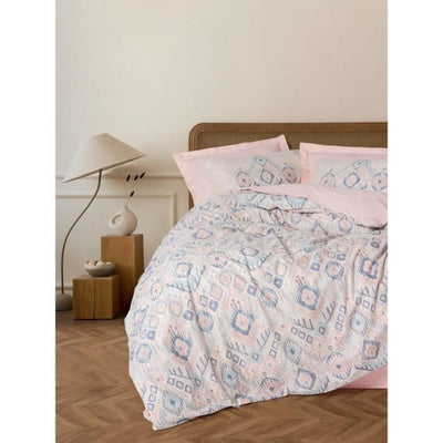 Completo letto - 1 copripiumino 220 x 240 cm + 2 federe 60 x 60 cm - 100% cotone - Salmone