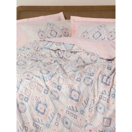Completo letto - 1 copripiumino 220 x 240 cm + 2 federe 60 x 60 cm - 100% cotone - Salmone