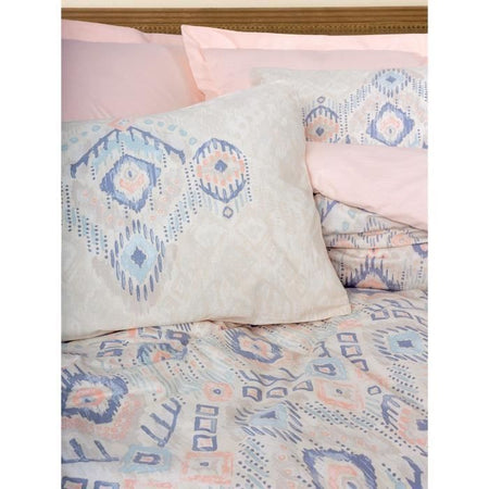 Completo letto - 1 copripiumino 220 x 240 cm + 2 federe 60 x 60 cm - 100% cotone - Salmone