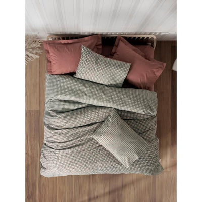 Completo letto - 1 copripiumino 220 x 240 cm + 2 federe 60 x 60 cm - 100% cotone - Rosso