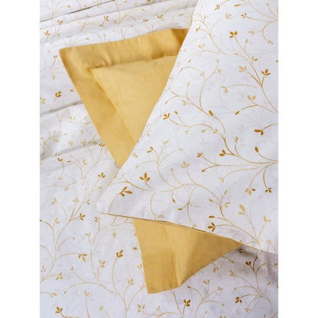 Completo letto - 1 copripiumino 220 x 240 cm + 2 federe 60 x 60 cm - 100% cotone - Senape