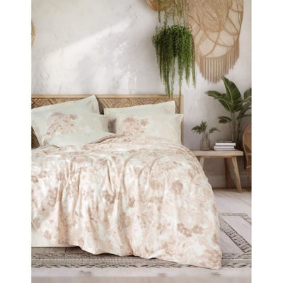 Completo letto - 1 copripiumino 220 x 240 cm + 2 federe 60 x 60 cm - 100% cotone - Beige