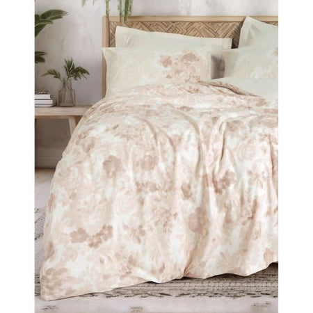 Completo letto - 1 copripiumino 220 x 240 cm + 2 federe 60 x 60 cm - 100% cotone - Beige