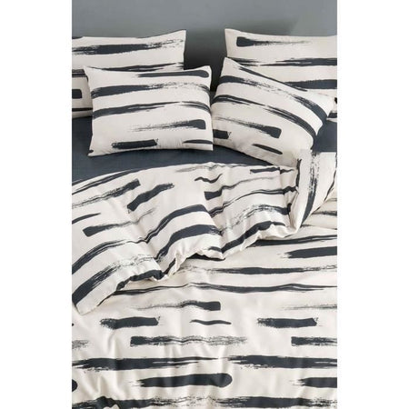 Completo letto - 1 copripiumino 220 x 240 cm + 2 federe 60 x 60 cm - 65% cotone, 35% poliestere - Bianco