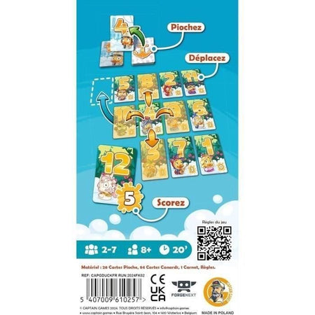 Duck & Cover - Captain Games - Gioco di carte 8+ anni - Da 2 a 7 giocatori - 20 minuti - Asmodee