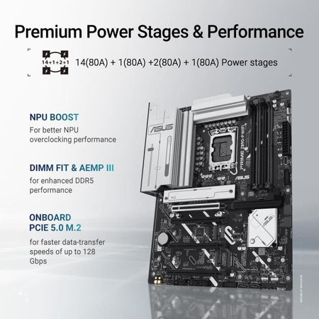 Scheda madre - ASUS - PRIME Z890-P WIFI - SDRAM DDR5 - Wi-Fi integrato - Porte USB multiple