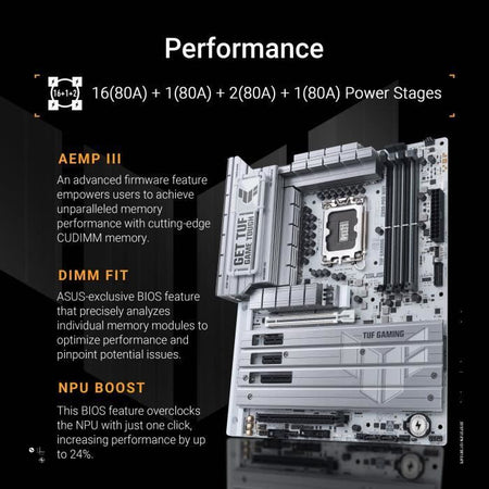 Scheda madre - ASUS - TUF GAMING Z890-PRO WIFI - Presa LGA1851 - DDR5 - Wi-Fi integrato