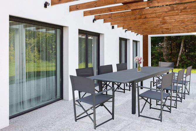 Tavolo allungabile "Ibiza" in alluminio dogato da esterno per giardino e veranda