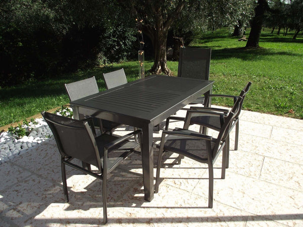 Tavolo allungabile "Ibiza" in alluminio dogato da esterno per giardino e veranda