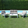 AULUS - salotto da giardino 2 posti in alluminio completo di cuscini Bianco