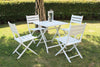 Tavolino pieghevole Copacabana per esterno e giardino, in alluminio da 70 cm