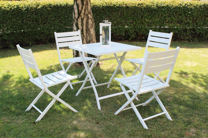 Tavolino pieghevole "Copacabana" per esterno e giardino, in alluminio da 70 cm