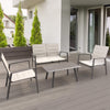 EXSILIUM - salotto da giardino 2 posti in alluminio Taupe
