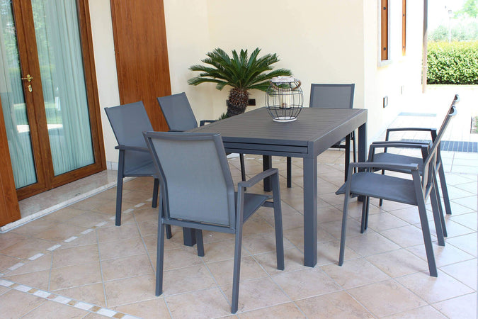 Tavolo allungabile "Samoa" in alluminio dogato da esterno per giardino e veranda