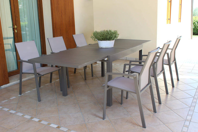 Tavolo allungabile "Samoa" in alluminio dogato da esterno per giardino e veranda