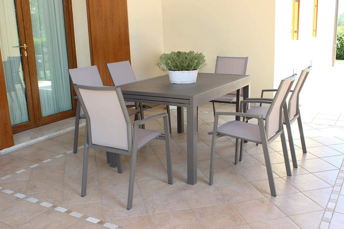 Tavolo allungabile "Samoa" in alluminio dogato da esterno per giardino e veranda