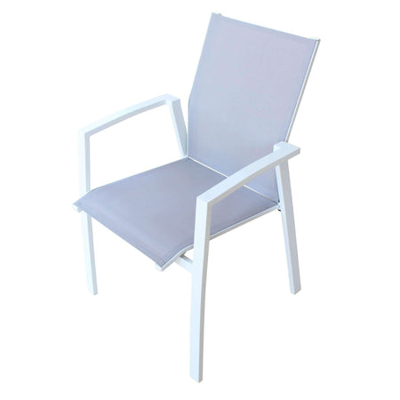 Poltrona "Milo" struttura in alluminico verniciato con texilene da giardino per esterno
