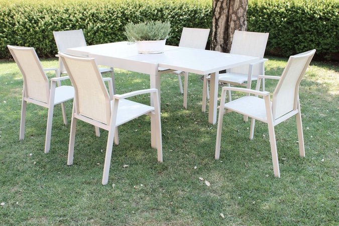 Poltrona "Milo" struttura in alluminico verniciato con texilene da giardino per esterno