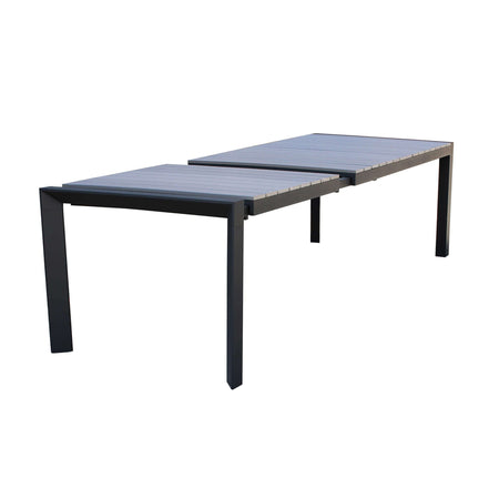 Tavolo allungabile "Corfù" in alluminio e Polywood dogato telescopico 160-240x100 cm per giardino e veranda