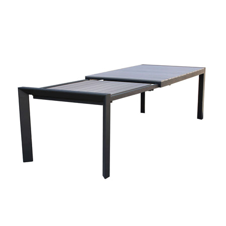 Tavolo allungabile "Corfù" in alluminio e Polywood dogato telescopico 160-240x100 cm per giardino e veranda