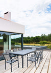 Tavolo allungabile Corfù in alluminio e Polywood dogato telescopico 160-240x100 cm per giardino e veranda