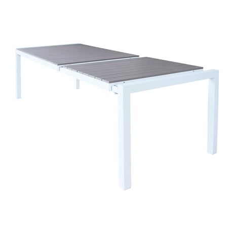 Tavolo allungabile "Corfù" in alluminio e Polywood dogato telescopico 160-240x100 cm per giardino e veranda