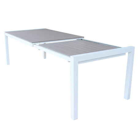 Tavolo allungabile "Corfù" in alluminio e Polywood dogato telescopico 160-240x100 cm per giardino e veranda
