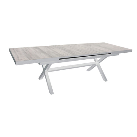 GRES - tavolo da giardino allungabile in alluminio e gres cm 200/260x101 Bianco