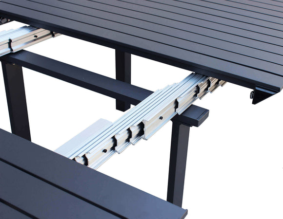 Tavolo allungabile "Tulum" in alluminio dogato 51-260 x 85 cm consolle per giardino e veranda
